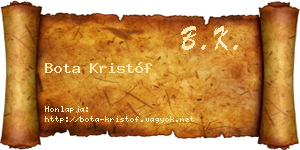 Bota Kristóf névjegykártya