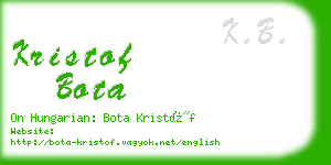 kristof bota business card